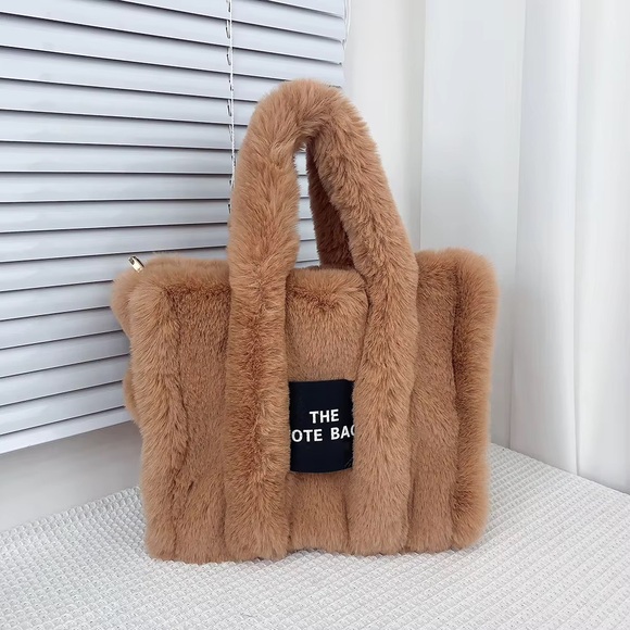 Faux Fur Tote Bag - Brown - Picture 2 of 13